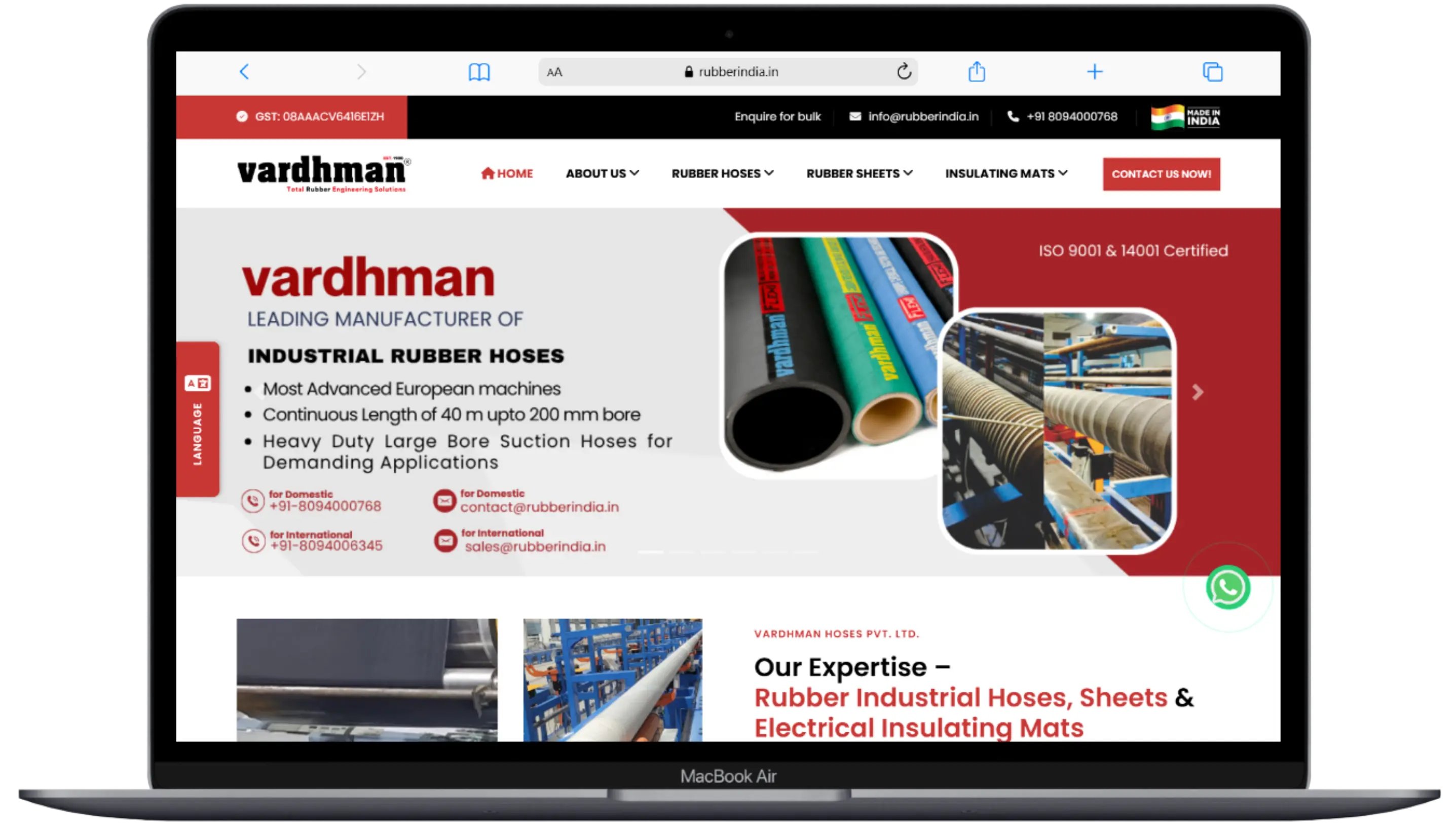 Rubber India - Web Design Portfolio